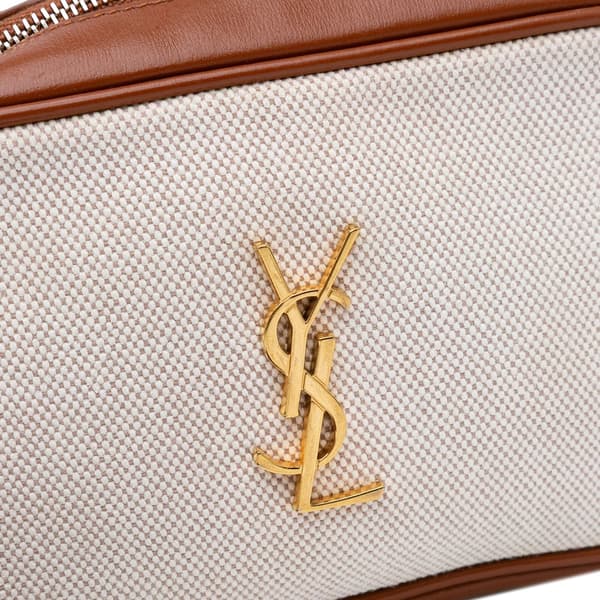 Pre-owned Saint Laurent Mini Canvas Monogram Lou Camera Bag Brown