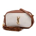 Miniatyrbild 1 av 10: Pre-owned Saint Laurent Mini Canvas Monogram Lou Camera Bag Brown