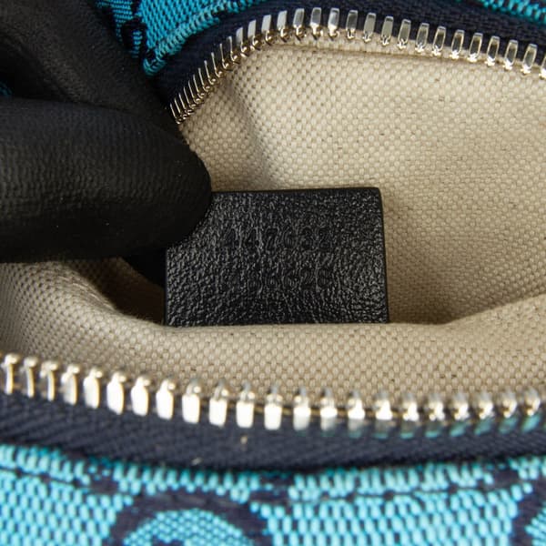 Pre-owned Gucci Small GG Marmont Matelasse Canvas Crossbody Blue
