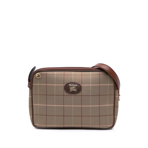 Pre-owned Burberry Vintage Check Canvas Crossbody Brown