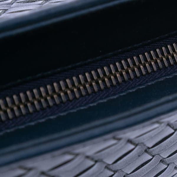 Pre-owned Bottega Veneta Leather Intrecciato Crossbody Blue