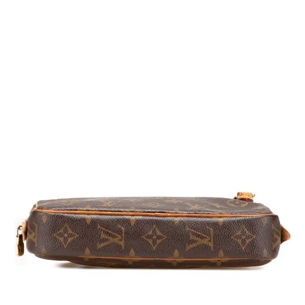 Pre-owned Louis Vuitton Monogram Pochette Marly Bandouliere Brown