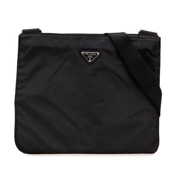 Pre-owned Prada Tessuto Zip Top Crossbody Black