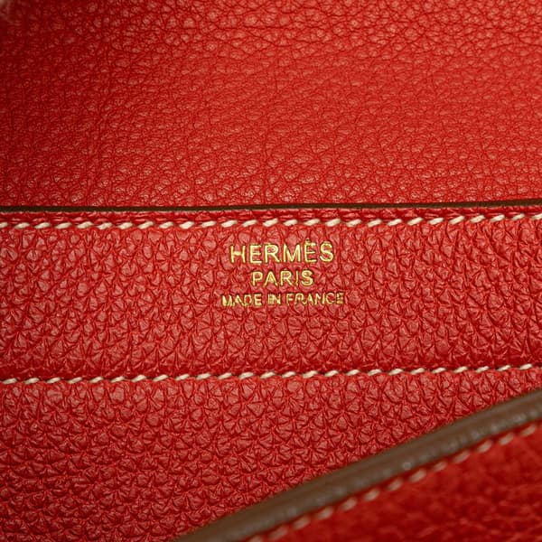 Pre-owned Hermès Clemence Sac a Depeches 27 Orange