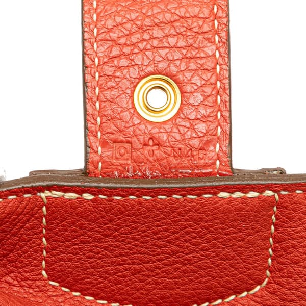 Pre-owned Hermès Clemence Sac a Depeches 27 Orange