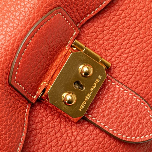 Pre-owned Hermès Clemence Sac a Depeches 27 Orange