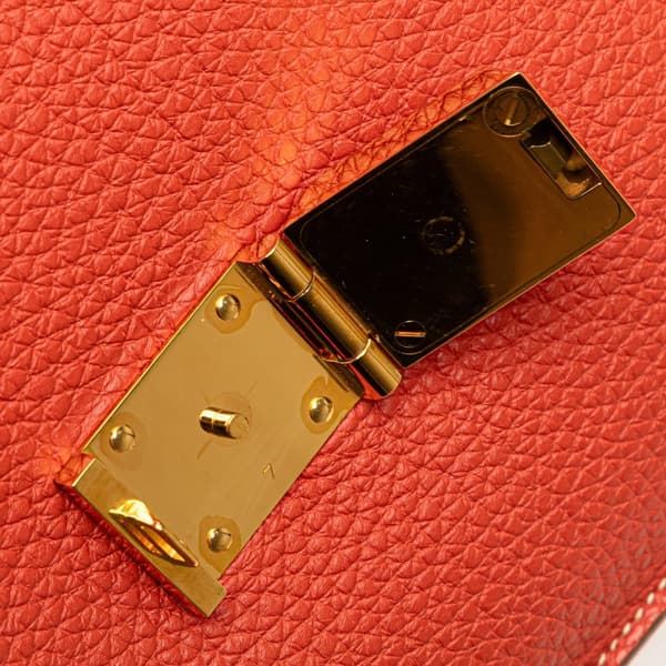 Pre-owned Hermès Clemence Sac a Depeches 27 Orange
