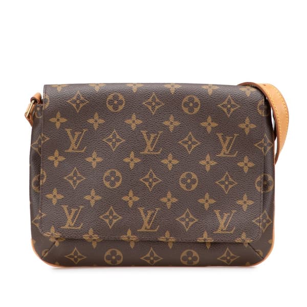 Pre-owned Louis Vuitton Monogram Musette Tango Long Strap Brown