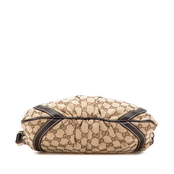 Pre-owned Gucci GG Canvas Abbey D Ring Crossbody Brown