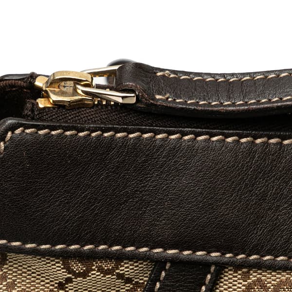 Pre-owned Gucci GG Canvas Abbey D Ring Crossbody Brown