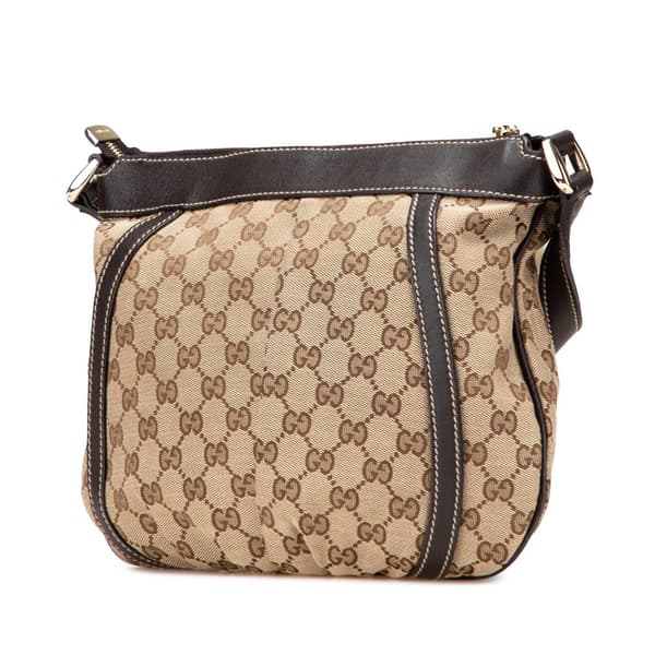 Pre-owned Gucci GG Canvas Abbey D Ring Crossbody Brown