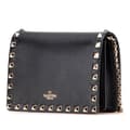 Pikkukuva 2 / 10: Pre-owned Valentino Pebbled Calfskin Rockstud Chain Wallet Black