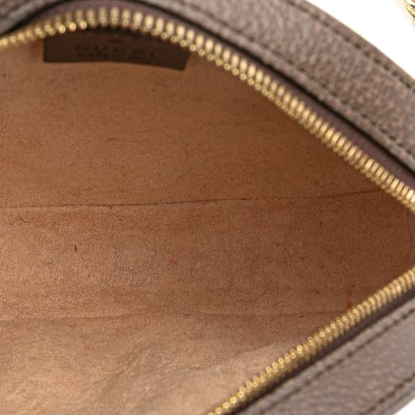 Pre-owned Gucci Mini GG Supreme Round Ophidia Crossbody Brown