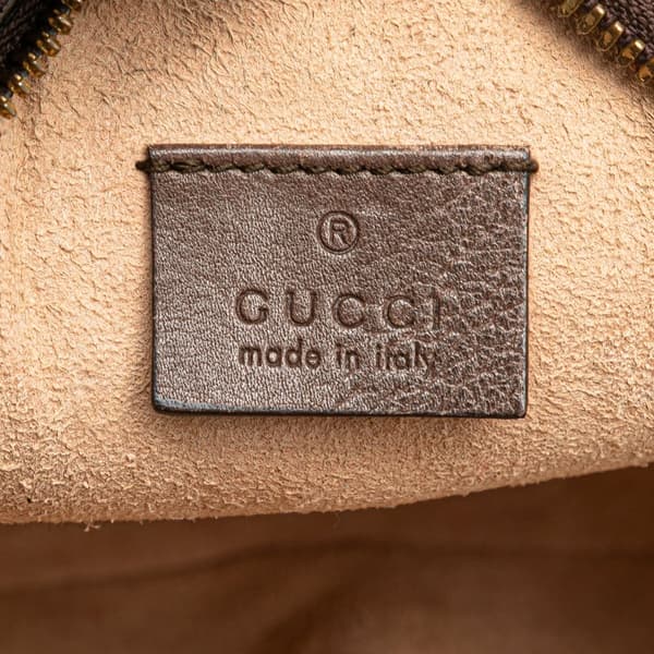 Pre-owned Gucci Mini GG Supreme Round Ophidia Crossbody Brown