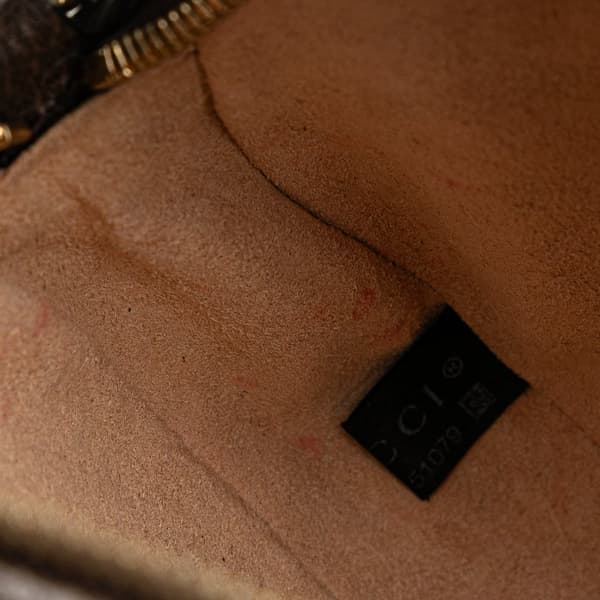 Pre-owned Gucci Mini GG Supreme Round Ophidia Crossbody Brown