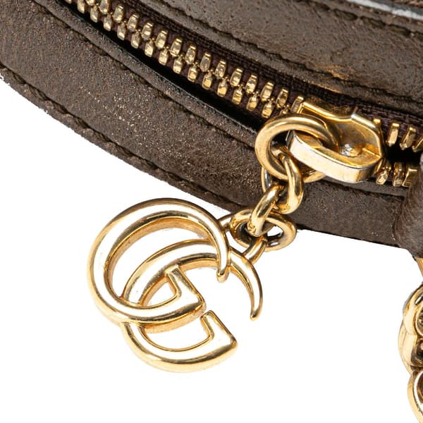 Pre-owned Gucci Mini GG Supreme Round Ophidia Crossbody Brown