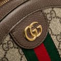Miniatyrbild 10 av 10: Pre-owned Gucci Mini GG Supreme Round Ophidia Crossbody Brown