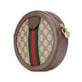 Miniatyrbild 2 av 10: Pre-owned Gucci Mini GG Supreme Round Ophidia Crossbody Brown