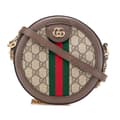 Miniatyrbild 1 av 10: Pre-owned Gucci Mini GG Supreme Round Ophidia Crossbody Brown