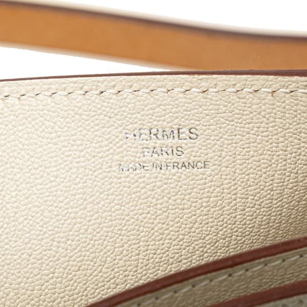 Pre-owned Hermès Togo Perspective Cavaliere 21 White