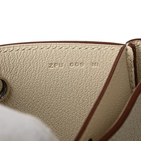 Pre-owned Hermès Togo Perspective Cavaliere 21 White