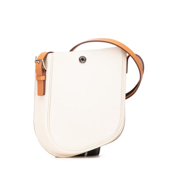 Pre-owned Hermès Togo Perspective Cavaliere 21 White