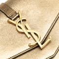 Miniatyrbild 9 av 10: Pre-owned Saint Laurent Metallic Grain De Poudre Monogram Sulpice Chain Wallet Gold