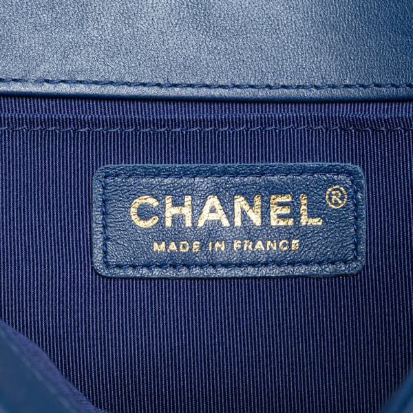 Pre-owned Chanel Old Medium Quilted Lambskin Boy Flap Blue