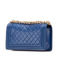 Miniatyrbild 2 av 10: Pre-owned Chanel Old Medium Quilted Lambskin Boy Flap Blue