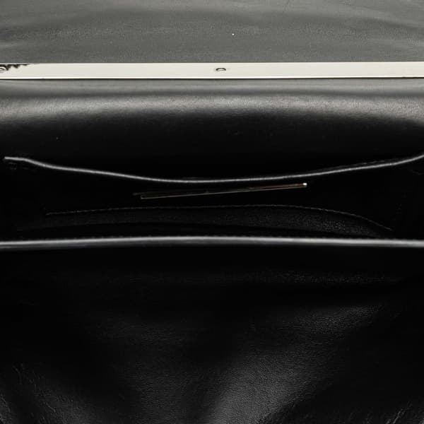 Pre-owned Valentino Nappa Rockstud Va Va Voom Clutch on Chain Black