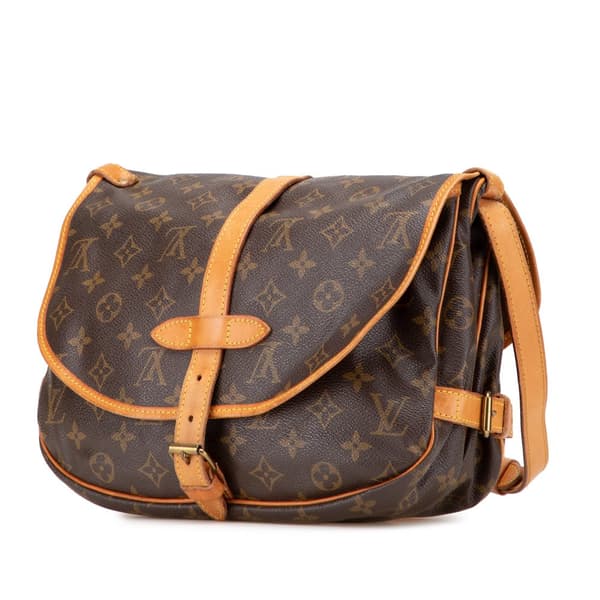 Pre-owned Louis Vuitton Monogram Saumur 30 Brown