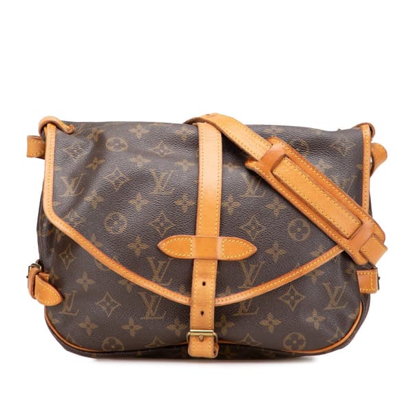 Pre-owned Louis Vuitton Monogram Saumur 30 Brown