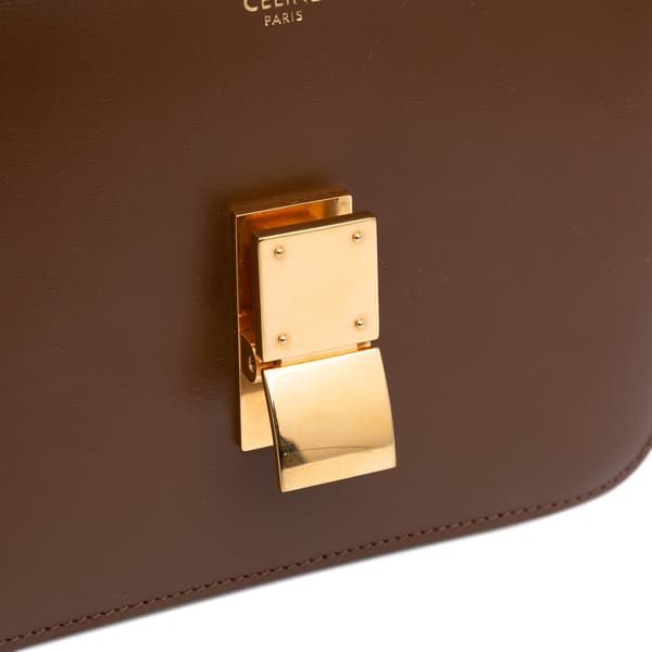 Pre-owned Celine Teen Calfskin Classic Box Brown