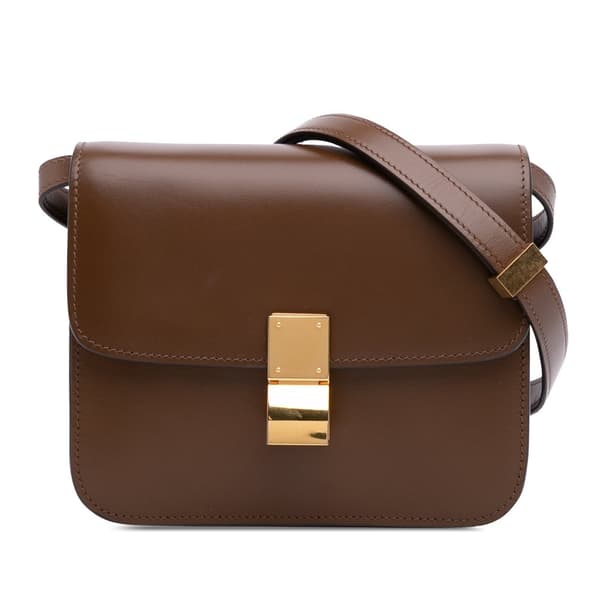 Pre-owned Celine Teen Calfskin Classic Box Brown