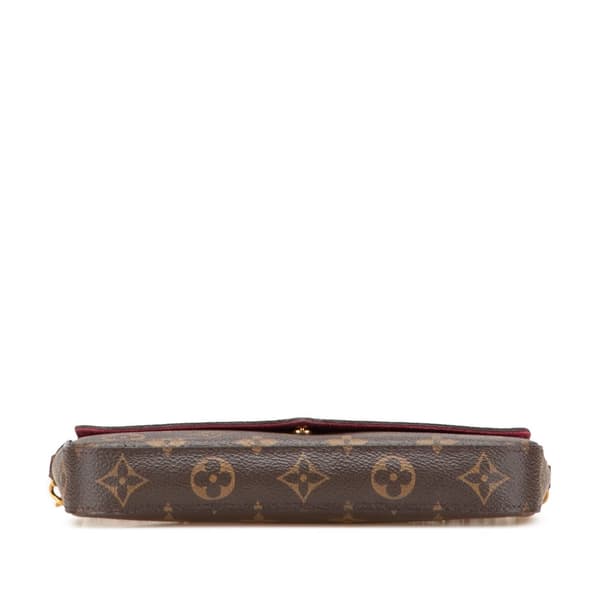 Pre-owned Louis Vuitton Monogram Pochette Felicie Brown