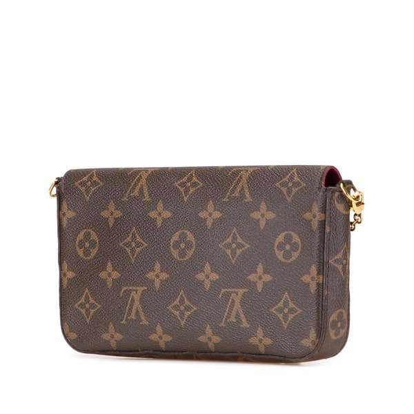 Pre-owned Louis Vuitton Monogram Pochette Felicie Brown