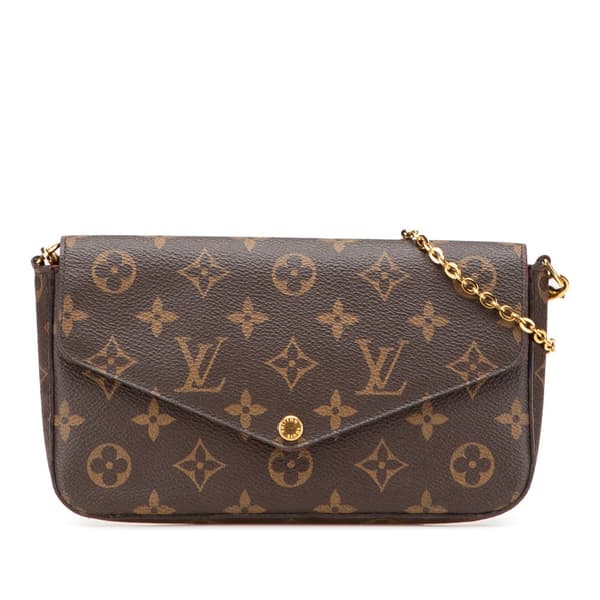 Pre-owned Louis Vuitton Monogram Pochette Felicie Brown
