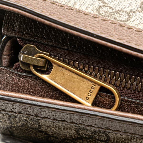 Pre-owned Gucci Medium GG Supreme Ophidia Crossbody Brown