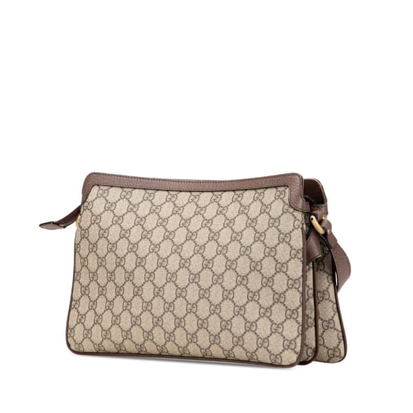 Pre-owned Gucci Medium GG Supreme Ophidia Crossbody Brown