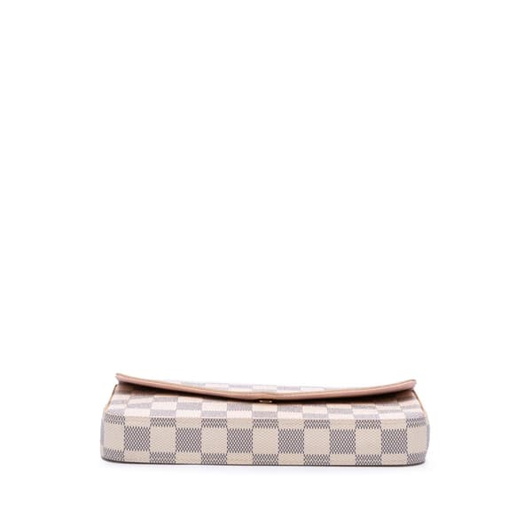 Pre-owned Louis Vuitton Damier Azur Pochette Felicie White