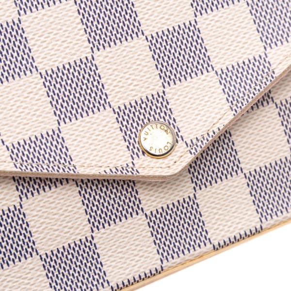 Pre-owned Louis Vuitton Damier Azur Pochette Felicie White