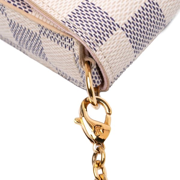 Pre-owned Louis Vuitton Damier Azur Pochette Felicie White