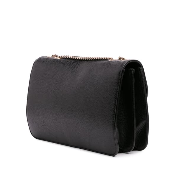 Pre-owned Gucci Medium Dollar Calfskin Interlocking G Crossbody Black