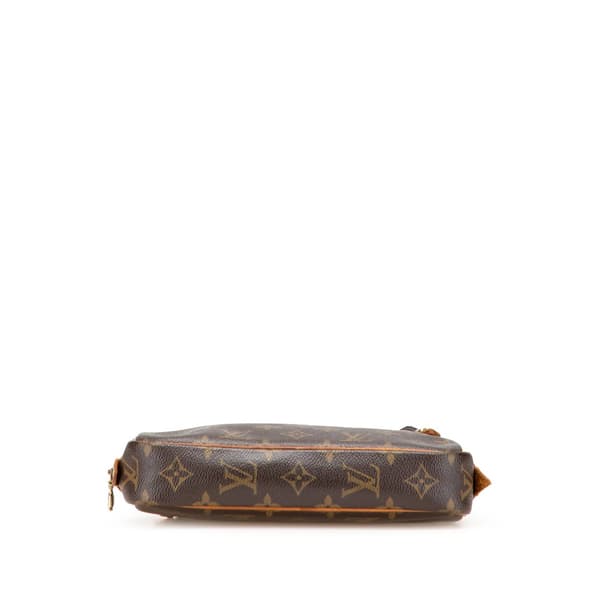 Pre-owned Louis Vuitton Monogram Pochette Marly Bandouliere Brown