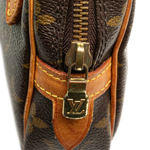 Pre-owned Louis Vuitton Monogram Pochette Marly Bandouliere Brown