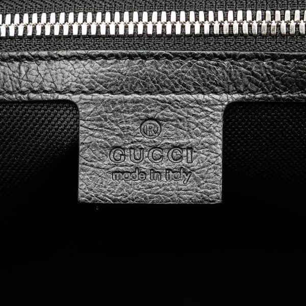 Pre-owned Gucci Soft Leather Interlocking G Portfolio Business Bag Black