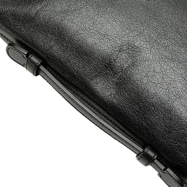 Pre-owned Gucci Soft Leather Interlocking G Portfolio Business Bag Black