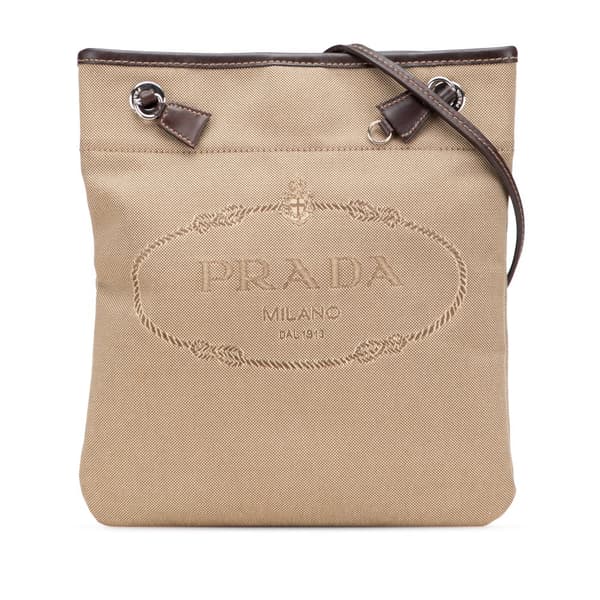 Pre-owned Prada Canvas Canapa Logo Crossbody Brown