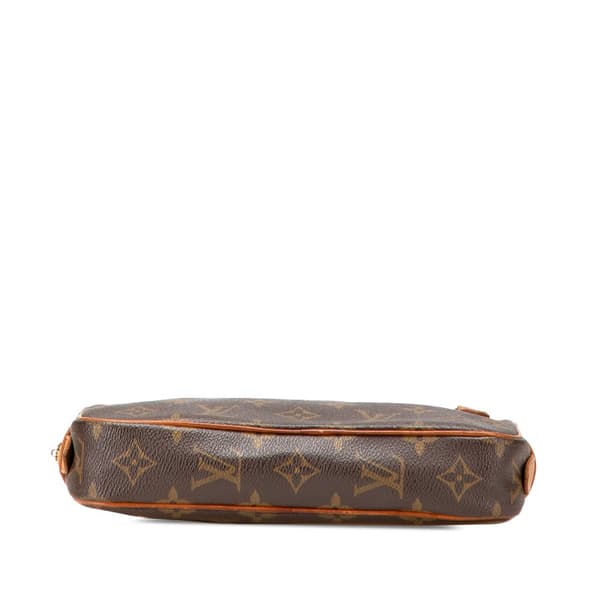 Pre-owned Louis Vuitton Monogram Pochette Marly Bandouliere Brown