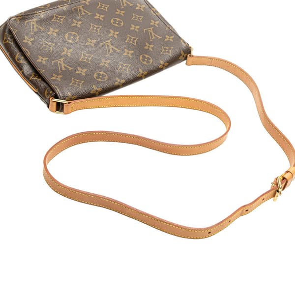 Pre-owned Louis Vuitton Monogram Musette Tango Long Strap Brown